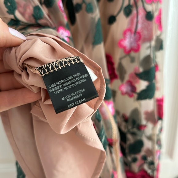 NWT Sam Edelman Rose Embroidery Sleeveless V Neck Midi Dress - Picture 12 of 16